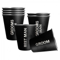 GroomBrideGifts Groomsmen Gifts Set of 8, Stainless Steel Shot Glasses, Bachelor Party Favors Gifts for Men, Team Groom Cups