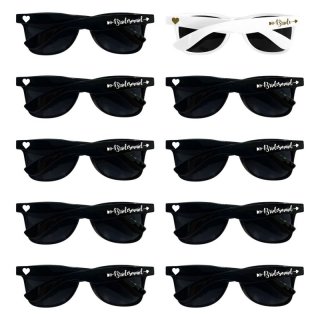 GroomBrideGifts 10 Pairs Bridesmaid Gifts Sunglasses Bachelorette Party Favors Decorations For Women.