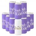 GroomBrideGifts 10 Packs Slim Can Cooler Bachelorette Party Favors Bridesmaid Gifts Bride Team Coozies.