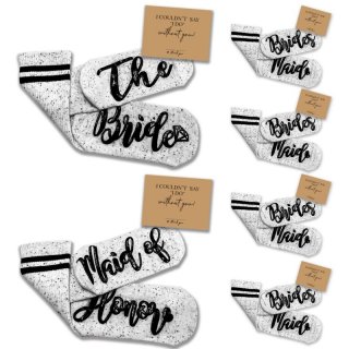 GroomBrideGifts Bridal Sock Gift, Bride Bridesmaid Maid of Honor Matron of Honor Gifts.