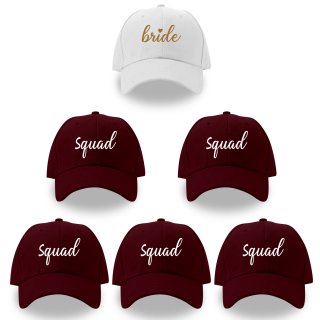 GroomBrideGifts Bride Squad Hats Bridesmaid Gifts - Set of 6 Bachelorette Party Favors Decorations.