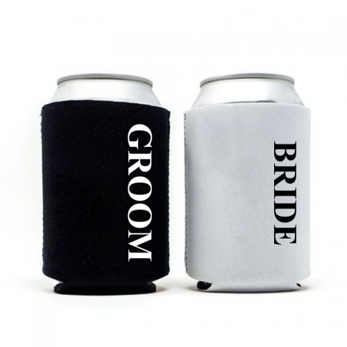 GroomBrideGifts Bride and Groom Gift Wedding Novelty Can Cooler Bridal Shower Decoration.