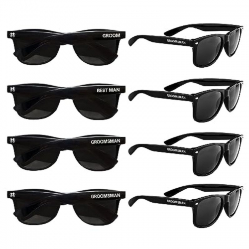 GroomBrideGifts Groomsmen Proposal Gift Sunglasses set of 8, Bachelor Party Favors Decorations For Men.