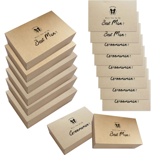 GroomBrideGifts Groomsmen Proposal Paper Gift Box for Bachelor Party Groomsman Best Man Gift Box Paper