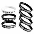 GroomBrideGifts 7 Pack Bracelet Silicone Wristband Groomsmen Proposal Gifts Bachelor Party Favors Decorations for Men