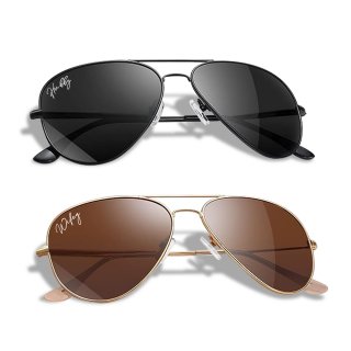 GroomBrideGifts Hubby and Wifey Lightweight Polarized Aviator Sunglasses, Gifts for Bridal Shower Engagement Wedding Honeymoon and Married Couples Anniversary.