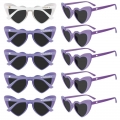 GroomBrideGifts Bridesmaid Gifts Heart Shaped Sunglasses - Set Of 10 Pcs Bachelorette Party Favors Decorations Accessories