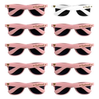 GroomBrideGifts 10 Pairs Bridesmaid Gifts Sunglasses Bachelorette Party Favors Decorations For Women.