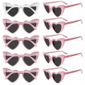 GroomBrideGifts Bridesmaid Gifts Heart Shaped Sunglasses - Set Of 10 Pcs Bachelorette Party Favors Decorations Accessories