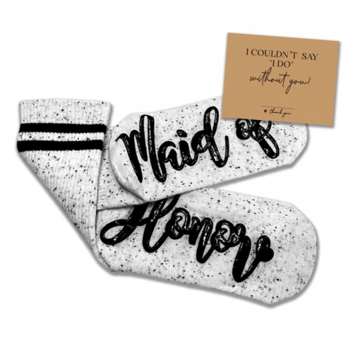 GroomBrideGifts Bridal Sock Gift, Bride Bridesmaid Maid of Honor Matron of Honor Gifts.