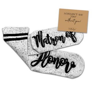 GroomBrideGifts Bridal Sock Gift, Bride Bridesmaid Maid of Honor Matron of Honor Gifts.