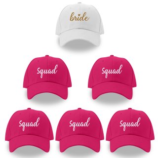 GroomBrideGifts Bride Squad Hats Bridesmaid Gifts - Set of 6 Bachelorette Party Favors Decorations.