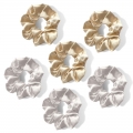 GroomBrideGifts 6 Pack Satin Scrunchies for Women, Non Slip, No Damage Scrunchies Hair Ties.