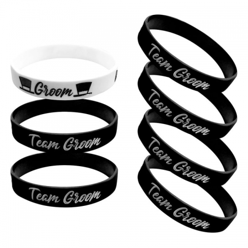 GroomBrideGifts 7 Pack Bracelet Silicone Wristband Groomsmen Proposal Gifts Bachelor Party Favors Decorations for Men