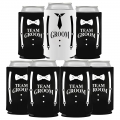 GroomBrideGifts Bachelor Party Favors 7 Pcs Can Cooler Sleeves Groomsmen Beer Can Cooler for Party Decorations.