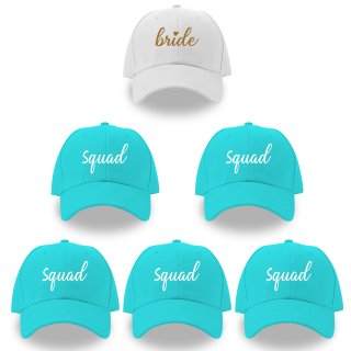 GroomBrideGifts Bride Squad Hats Bridesmaid Gifts - Set of 6 Bachelorette Party Favors Decorations.