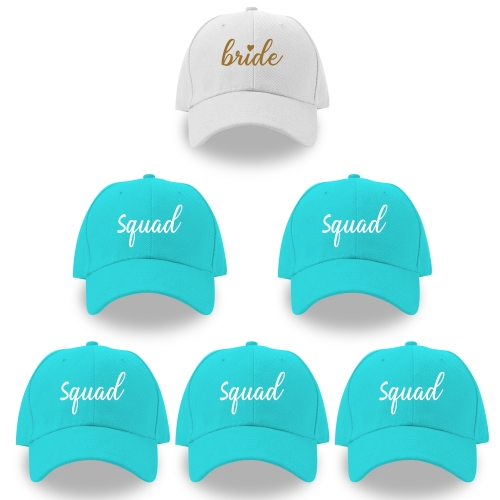 GroomBrideGifts Bride Squad Hats Bridesmaid Gifts - Set of 6 Bachelorette Party Favors Decorations.